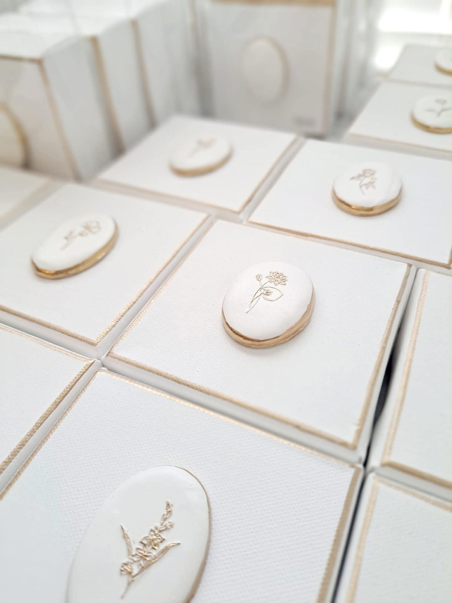 Birth Flower Clay Intaglio on Canvas