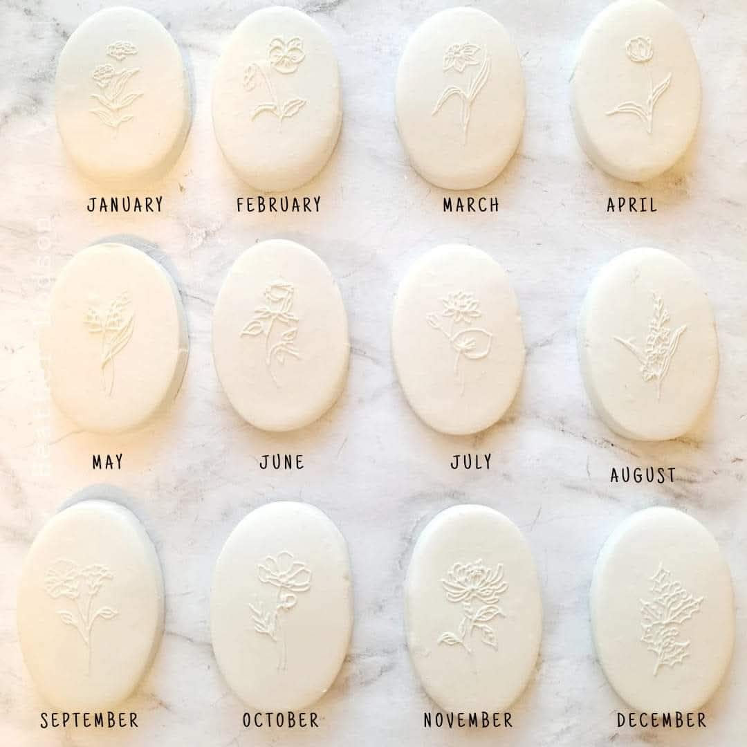 Birth Flower Clay Intaglio on Canvas