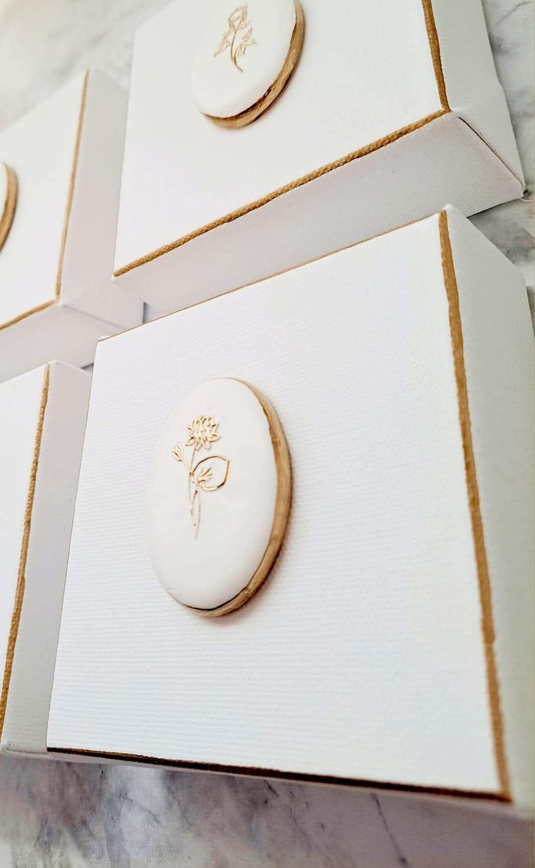 Birth Flower Clay Intaglio on Canvas